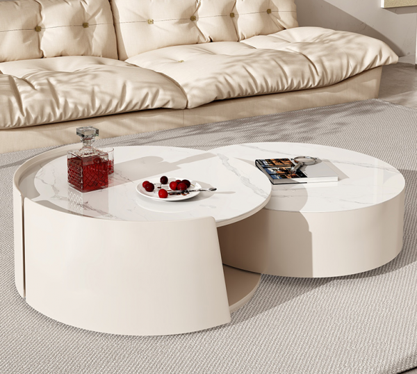 Mesa de centro con cubierta de piedra