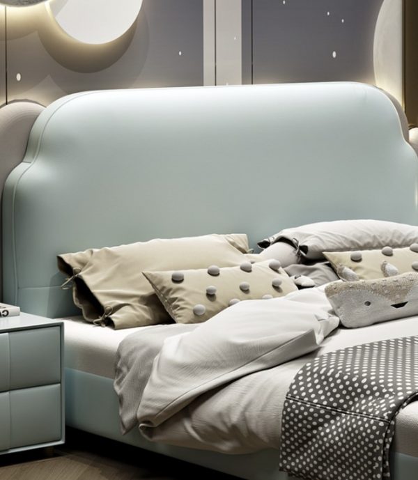 Cama grande azul cielo con canapé CA-M-62