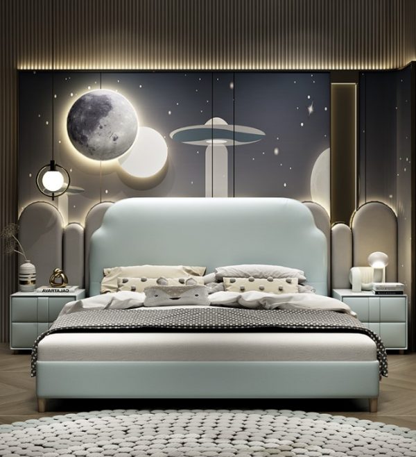 Cama grande azul cielo con canapé CA-M-62