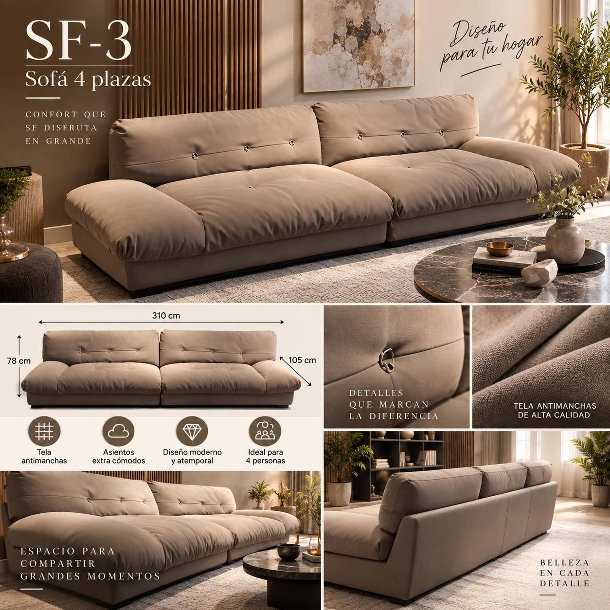 Sofá anti manchas SF-3