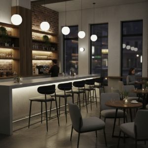 Taburete de bar tapizado en polipiel SL-102