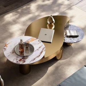 Combinación de mesa de centro de titanio y pizarra