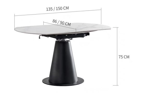 Mesa de comedor extensible base de acero ME-129