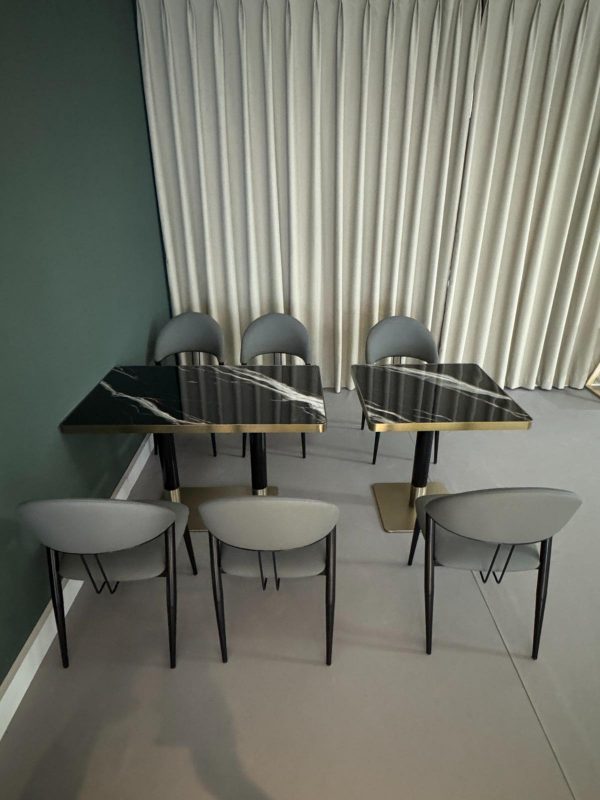 Mesa hostelería CZ-27-28 imitación mármol 120x75/75x75