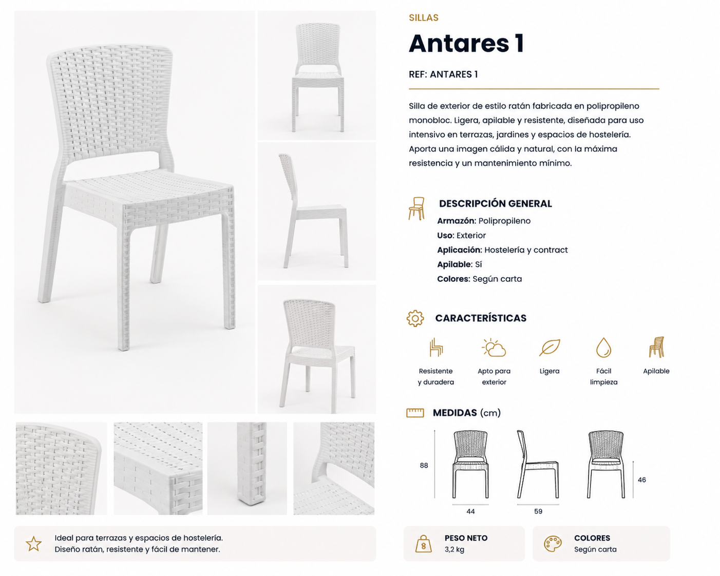 Silla exterior sencilla RRO-1